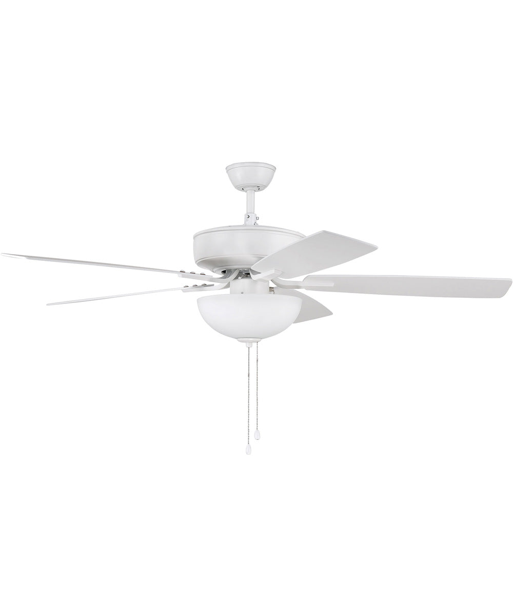 52" Pro Plus 211 White Bowl Light Kit 2-Light LED Indoor/Outdoor Ceiling Fan (Blades Included) White