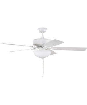 52" Pro Plus 211 White Bowl Light Kit 2-Light LED Indoor/Outdoor Ceiling Fan (Blades Included) White
