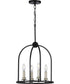 Seneca 4-Light Farmhouse Pendant Light Matte Black