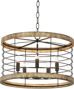 Homestead 24 inch 5-Light Chandelier Driftwood / Black