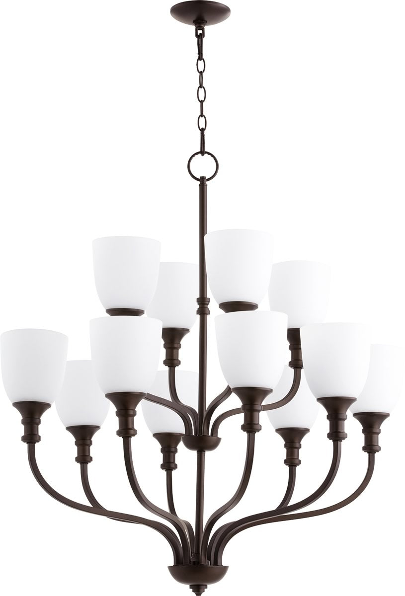 34"W Richmond 12-light Chandelier Oiled Bronze