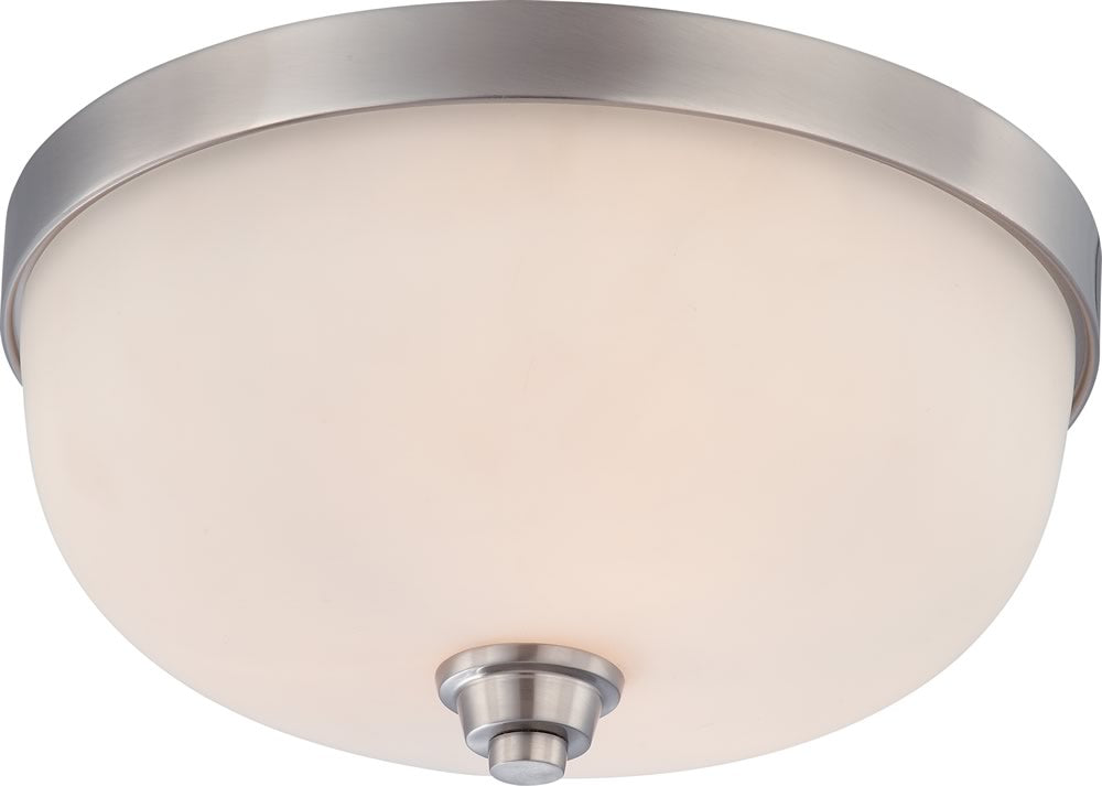 15"W Helium 3-Light Close-to-Ceiling Brushed Nickel