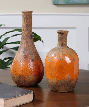 12"H Kadam Ceramic Vases Set of 2