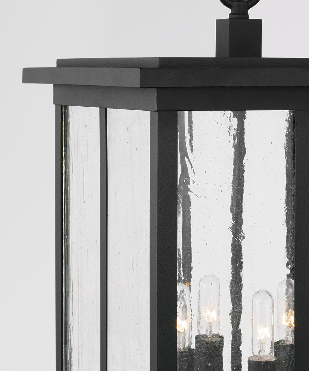 Barrett 4-Light Outdoor Hanging-Lantern Rain or Shine - Black