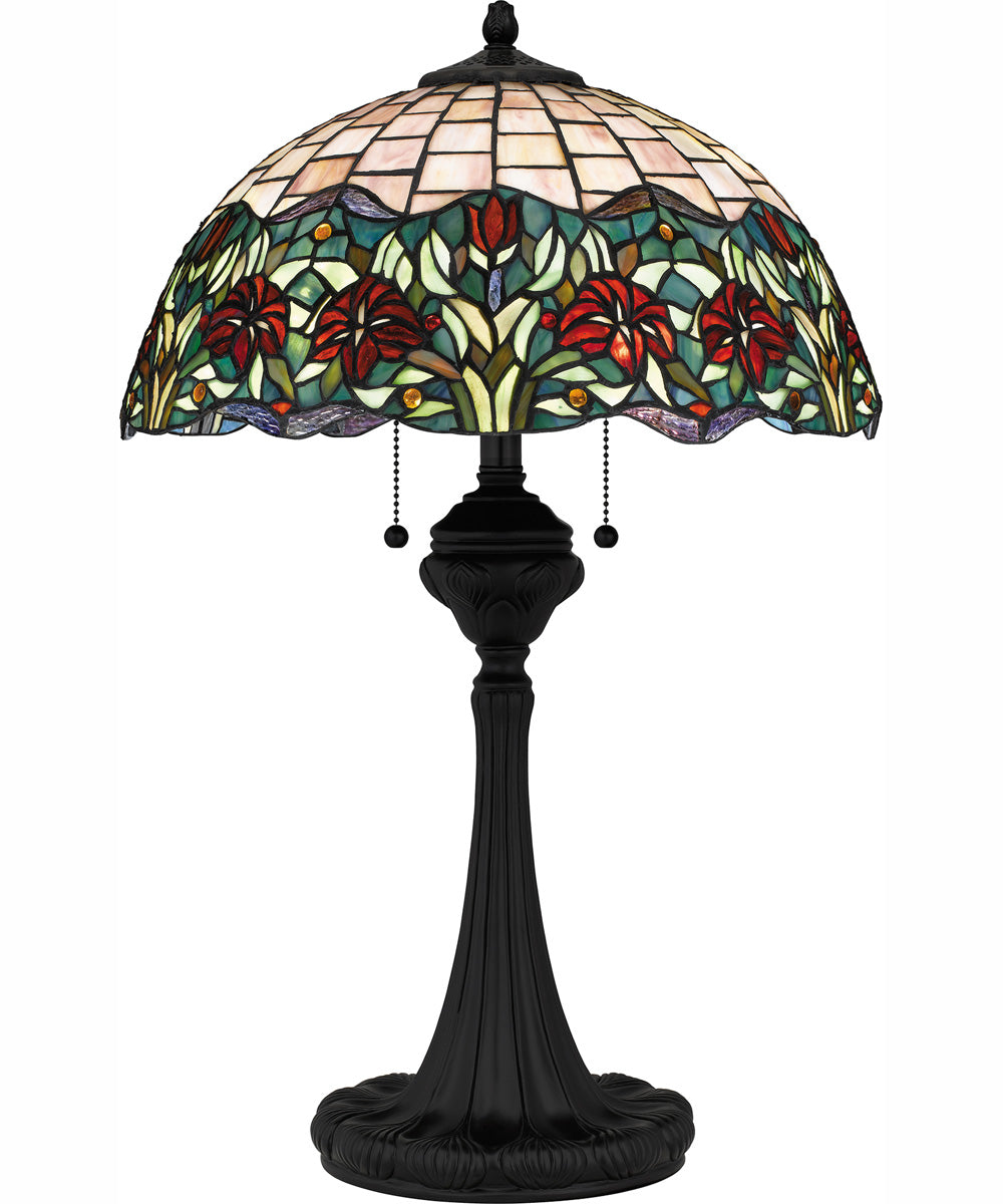 Tiffany Small 3-light Table Lamp Matte Black