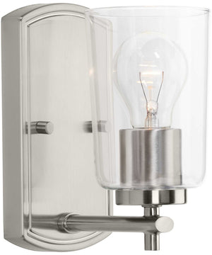 Adley 1-Light Clear Glass New Traditional Bath Vanity Light Brushed Nickel