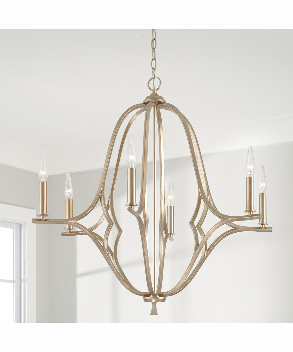 Claire 6-Light Chandelier Brushed Champagne
