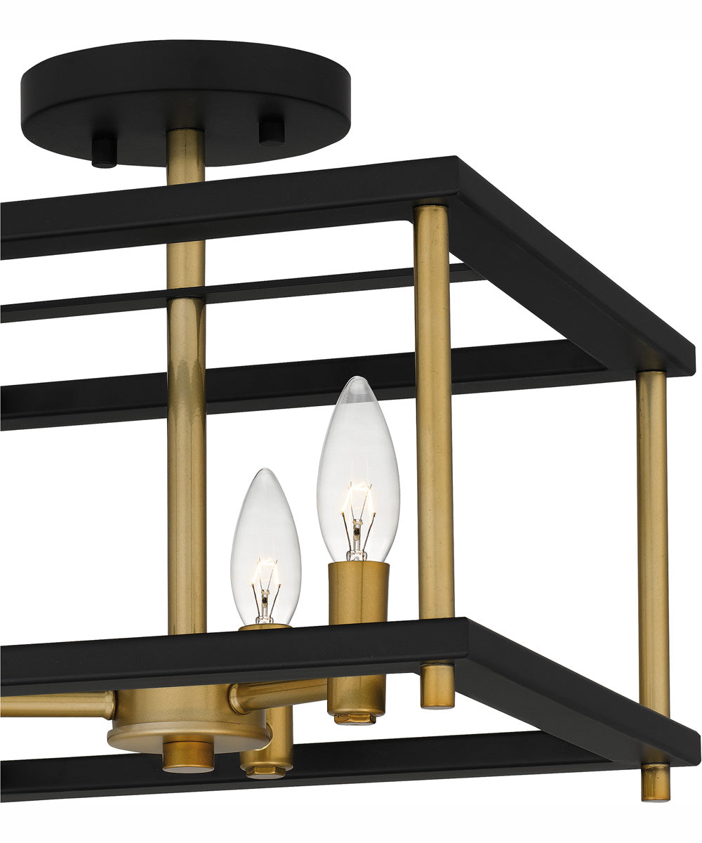 Kynwyd Medium 3-light Semi Flush Mount Matte Black