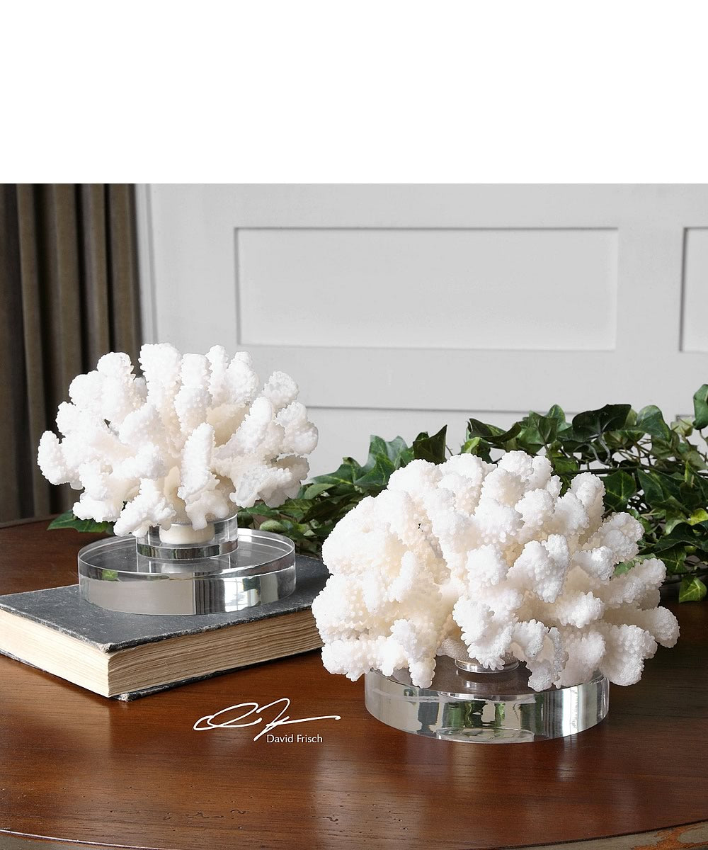 6"H Hard Coral Sculptures Set of 2