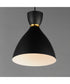 Carillon 11 inch Mini Pendant Black / Satin Brass