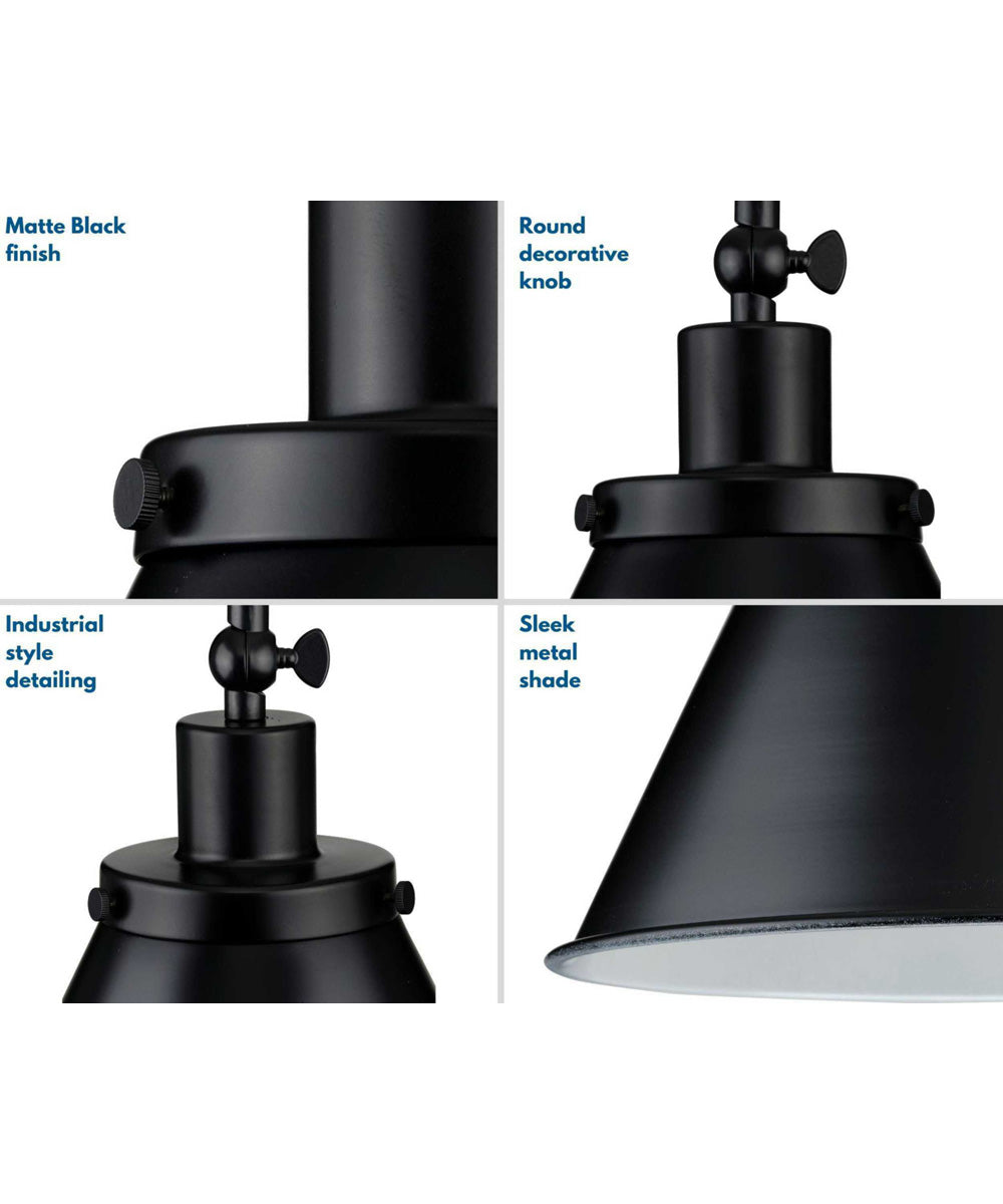 Hinton 1-Light Vintage Style Hanging Pendant Light Matte Black