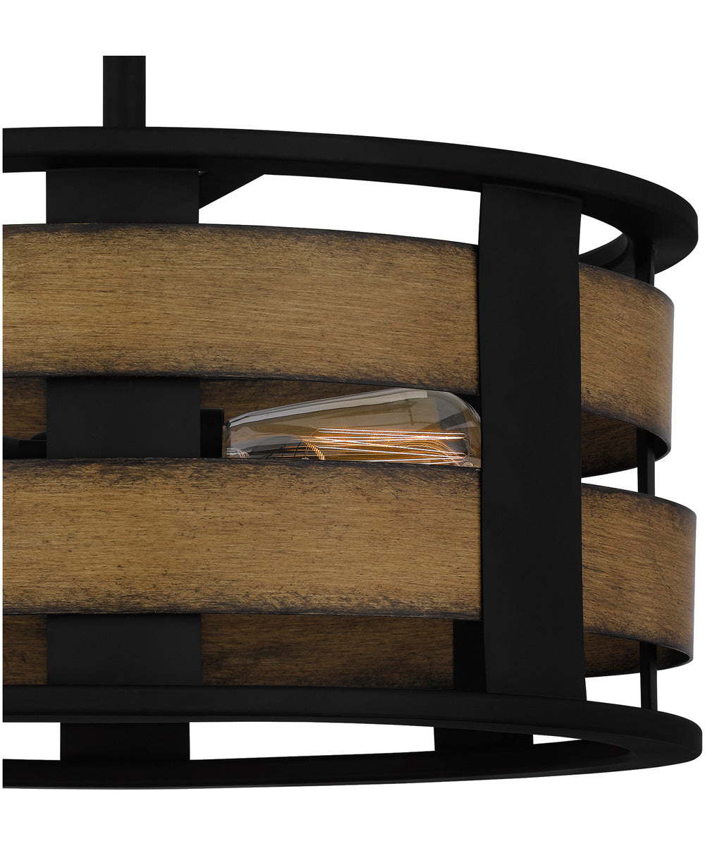 Milton 3-light Semi Flush Mount Matte Black