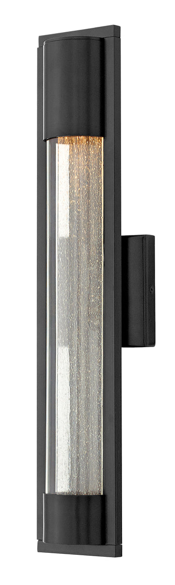 22"H Mist 1-Light Medium Outdoor Wall Light in Satin Black