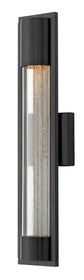 22"H Mist 1-Light Medium Outdoor Wall Light in Satin Black