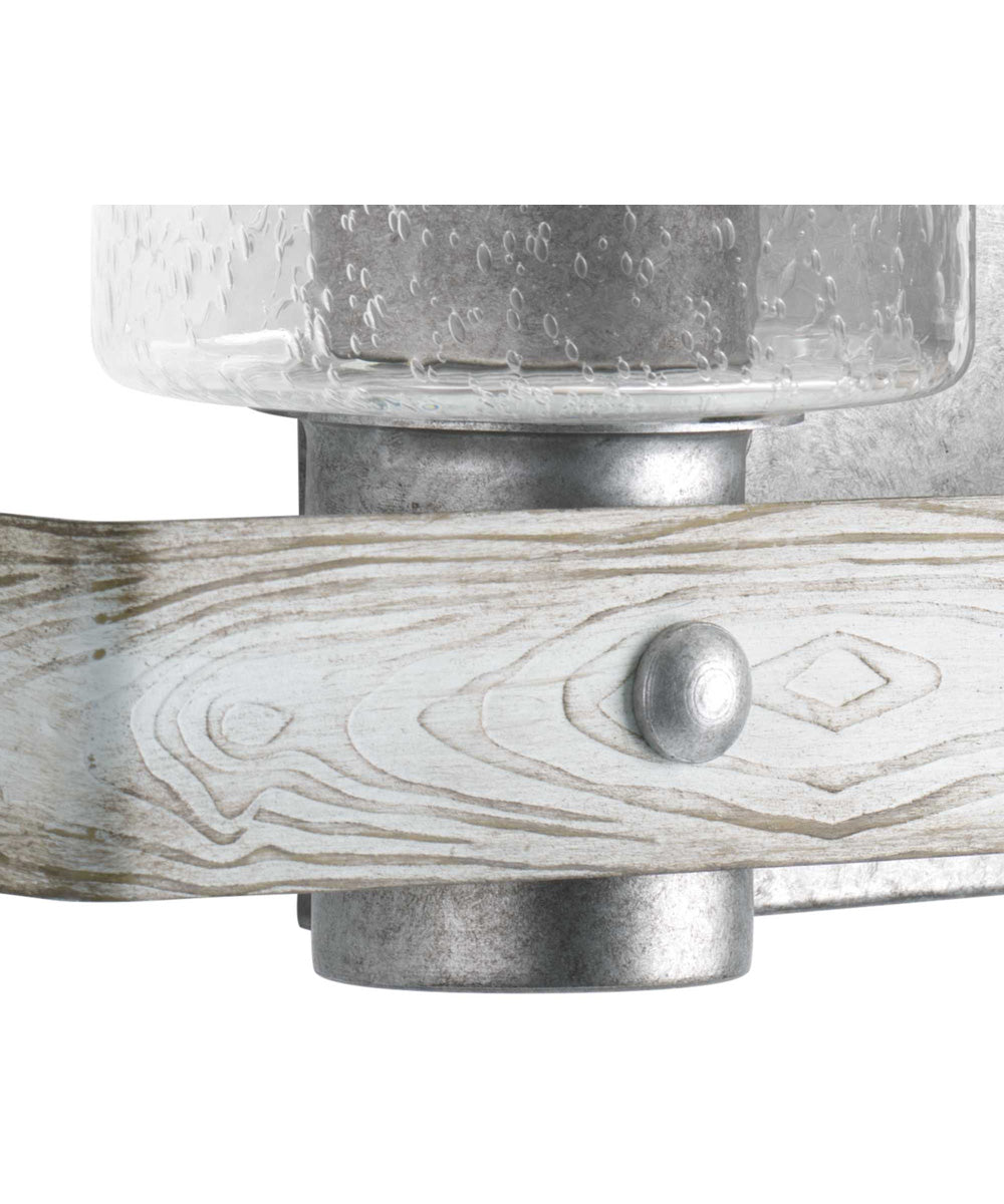 Gulliver 3-Light Clear Seeded Glass Coastal Bath Vanity Light Galvanized Finish