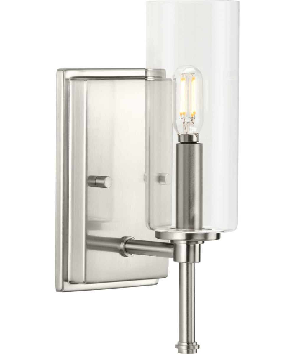 Elara 1-Light New Traditional Clear Glass Bath Vanity Light Brushed Nickel