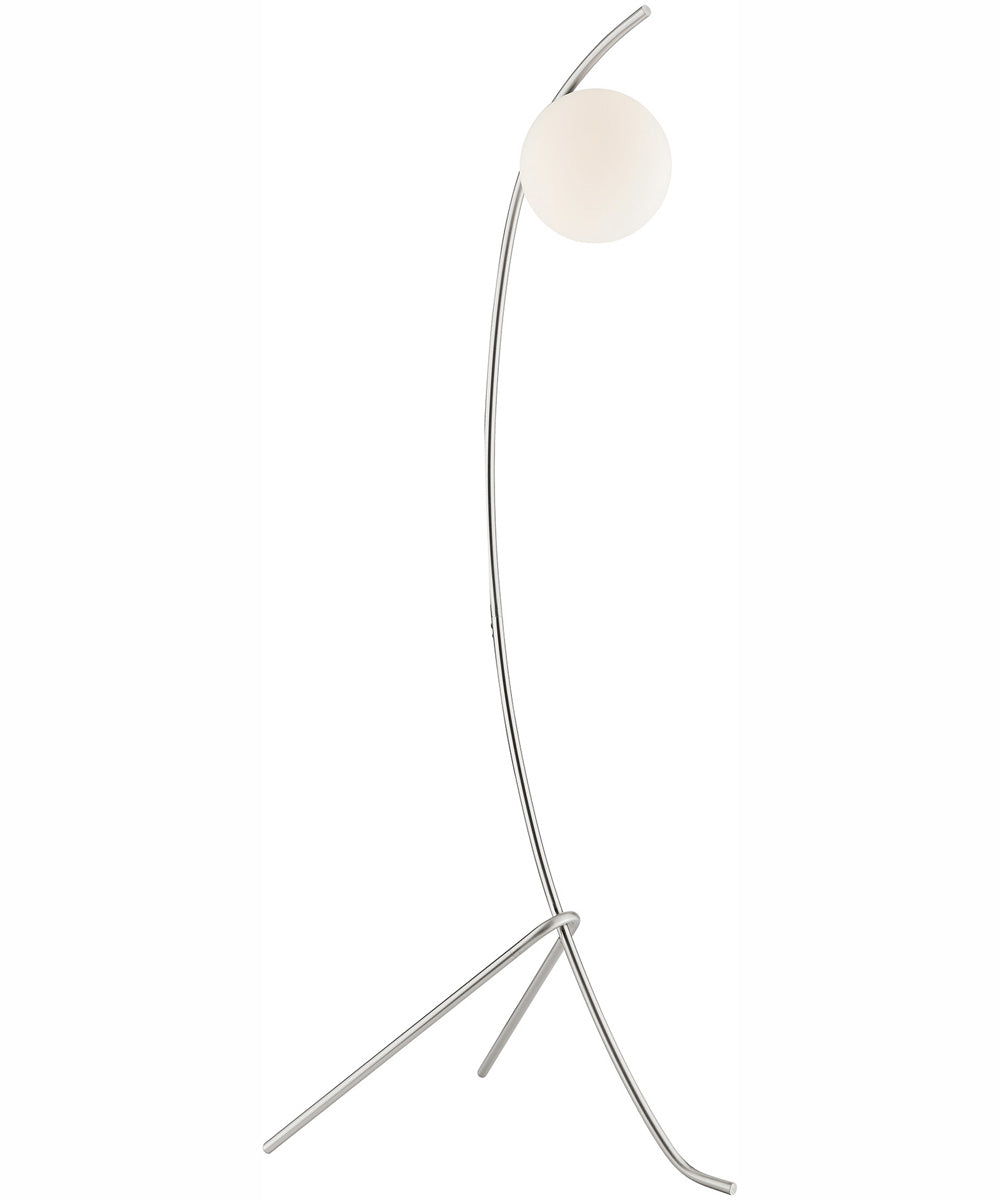 Lancy 1-Light Floor Lamp Brushed Nickel/Frost Glass Shade