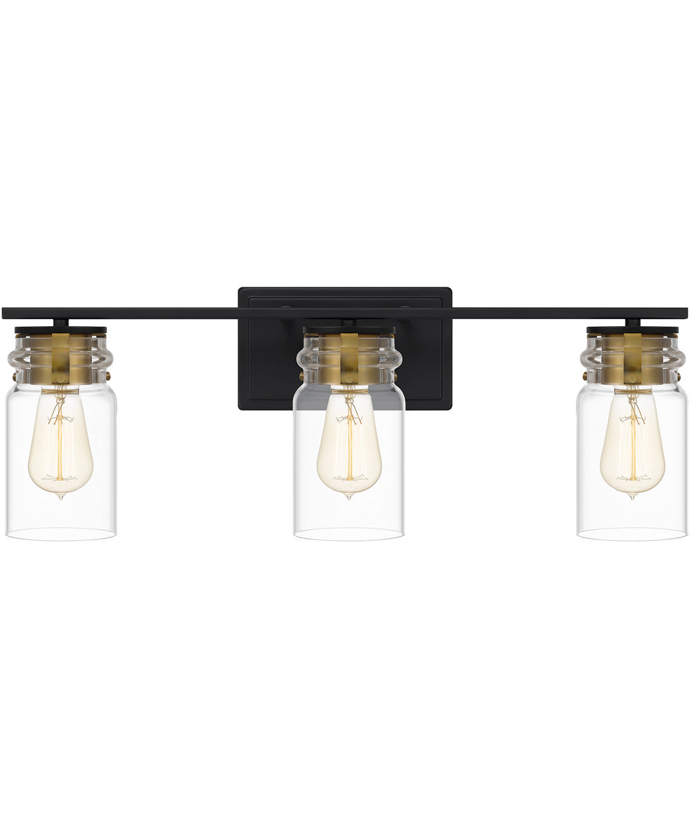 Keesey Large 3-light Bath Light Matte Black