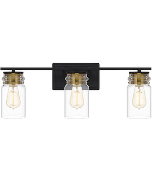 Keesey Large 3-light Bath Light Matte Black