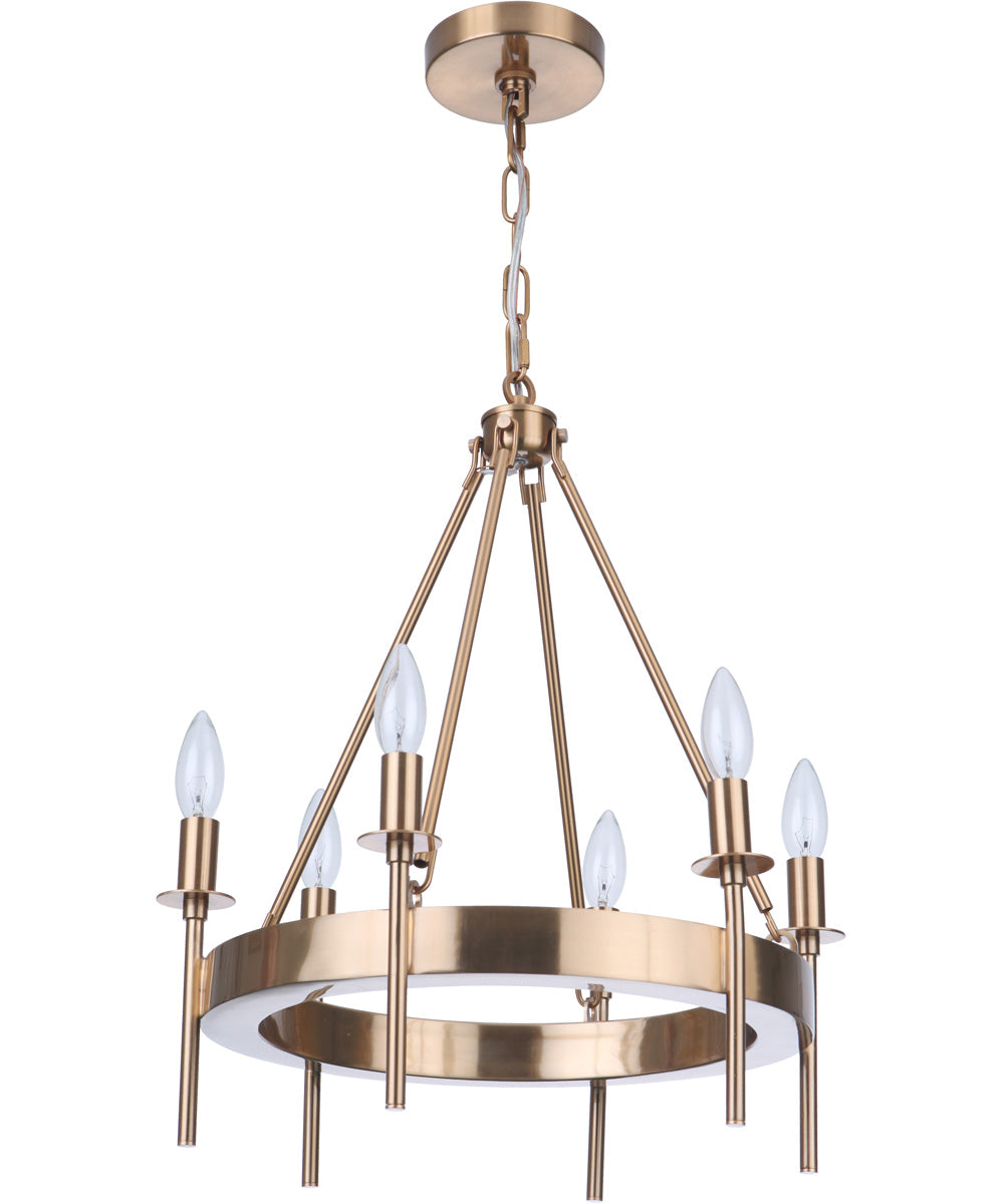 Larrson 6-Light Chandelier Satin Brass