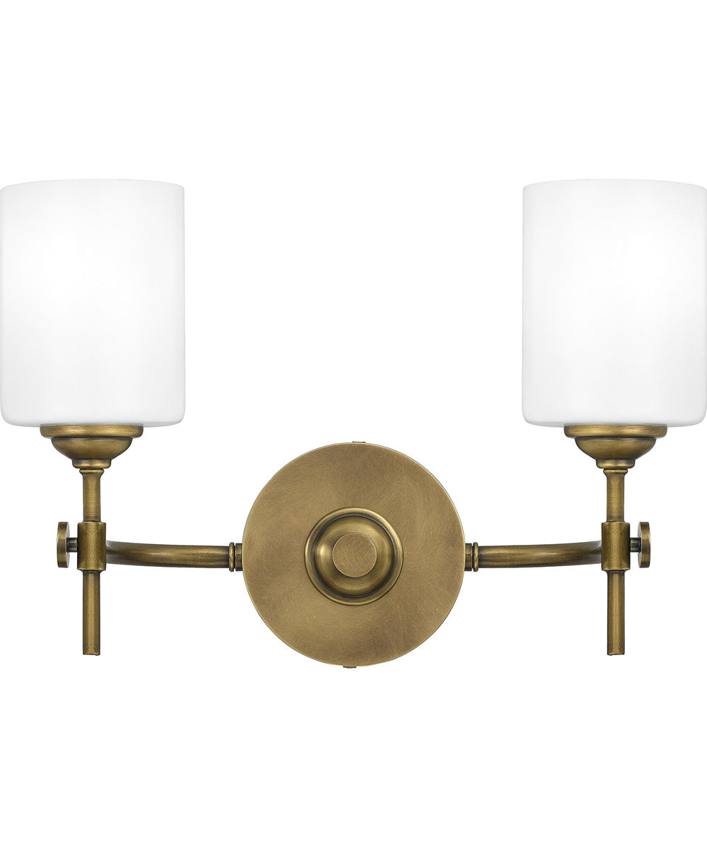 Aria Medium 2-light Bath Light Weathered Brass