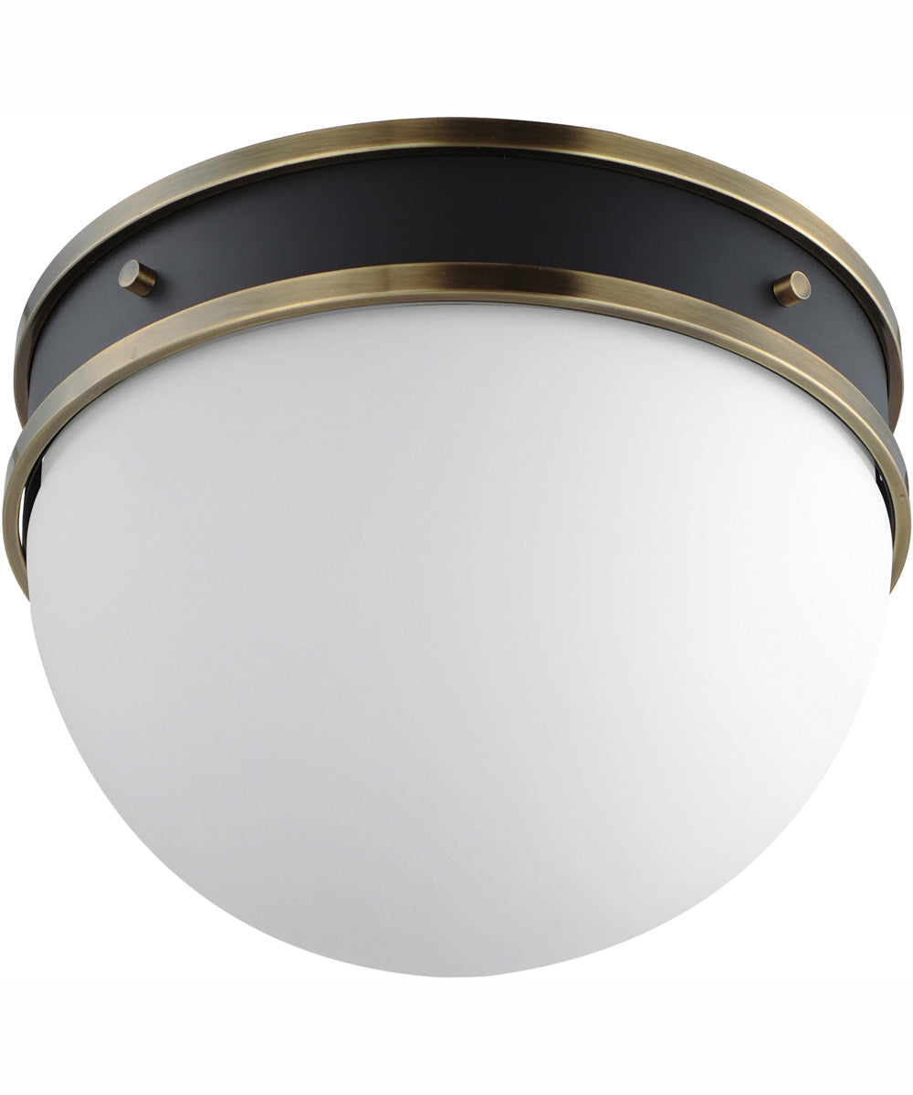 Duke 1-Light Flush Mount Black/Weathered Brass