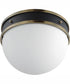 Duke 1-Light Flush Mount Black/Weathered Brass