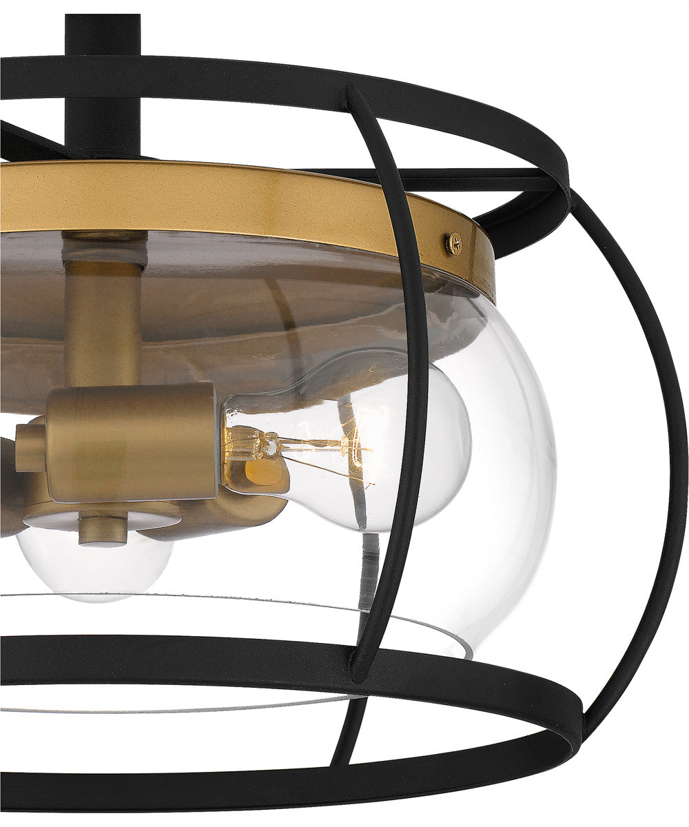 Thyme 3-light Semi Flush Mount Earth Black