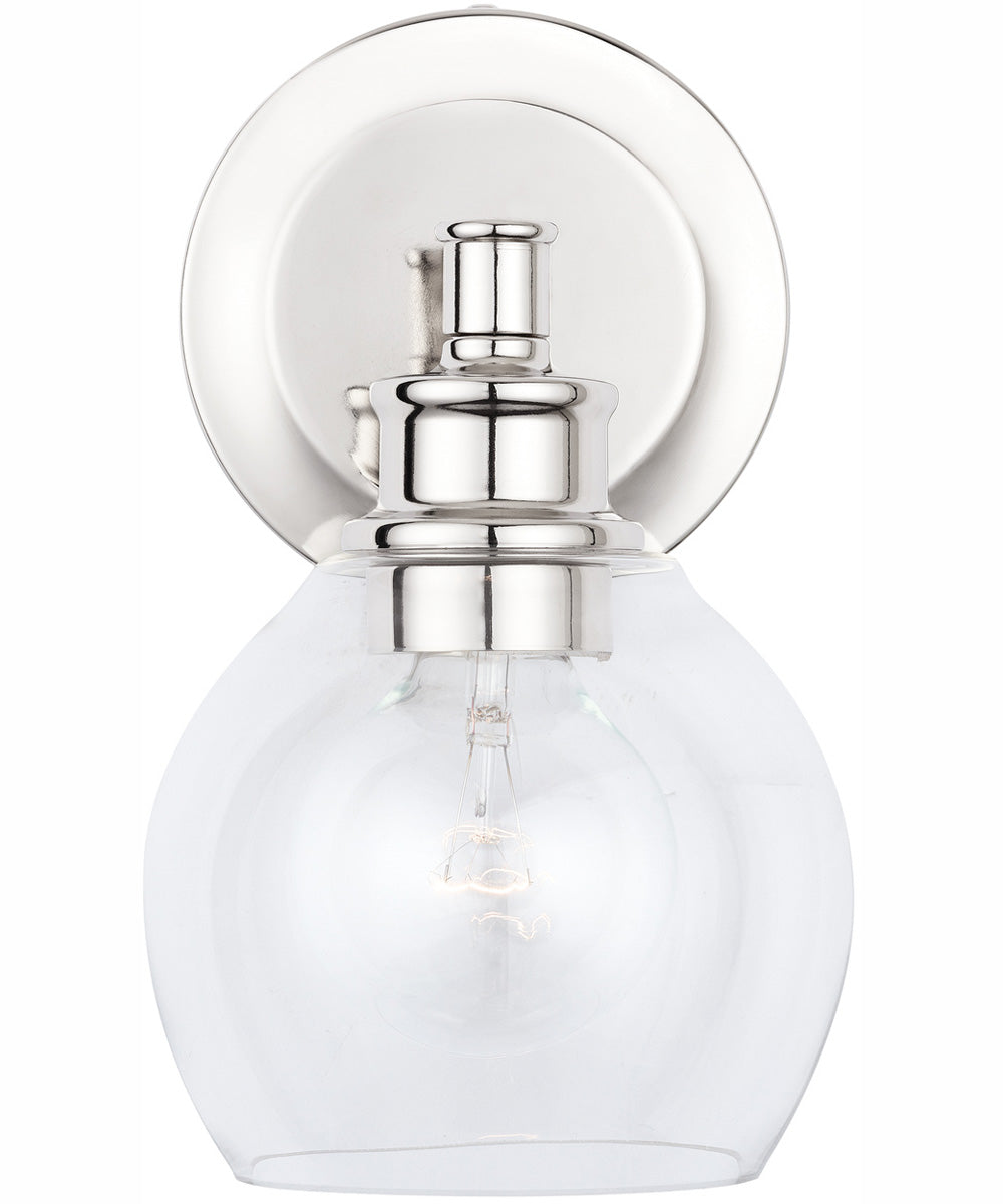 Mid Century 1-Light Sconce Polished Nickel