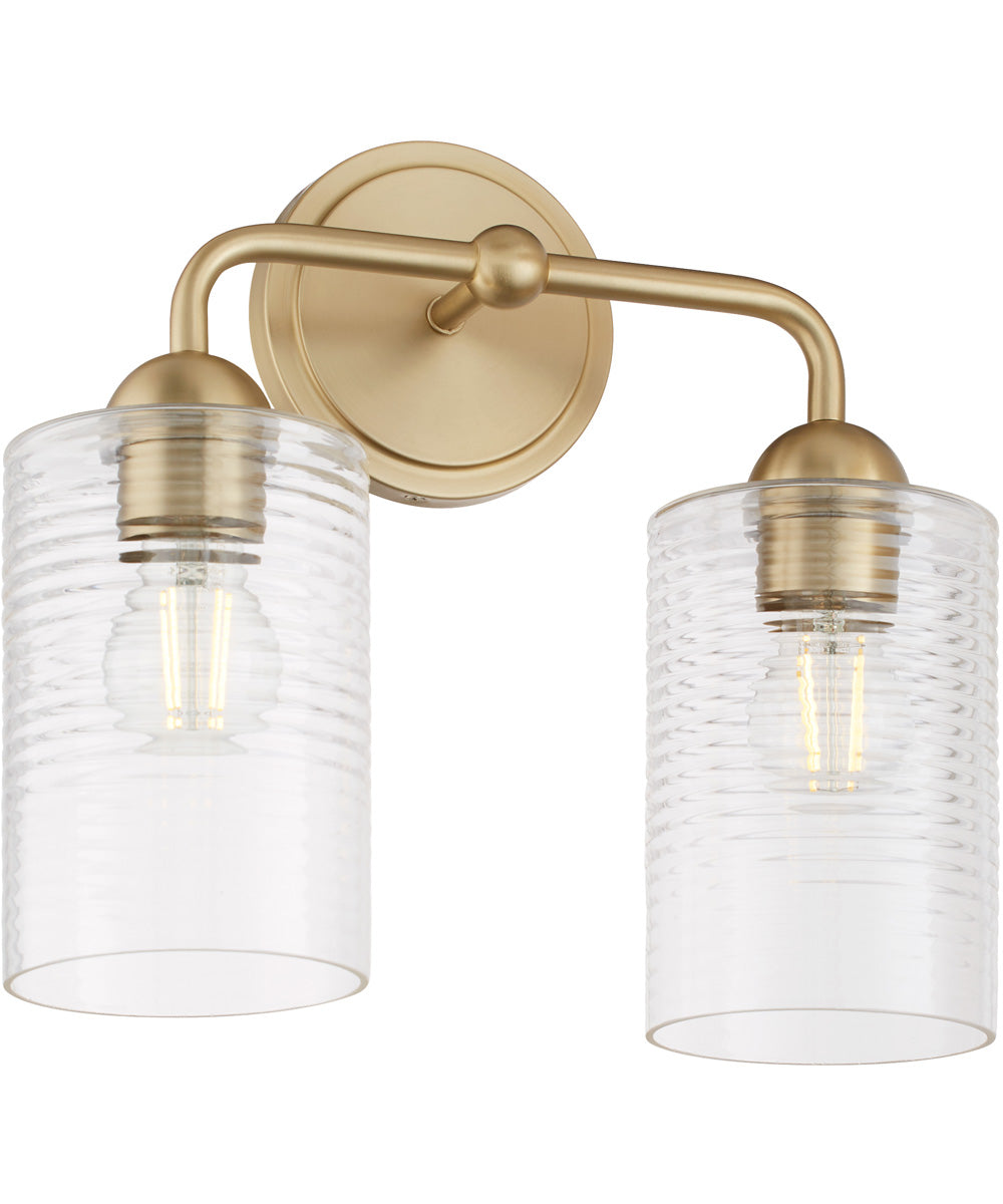 Tamara Day's Charlotte 2-light Bath Vanity Light Aged Brass