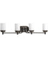 Glide 4-Light Etched Opal Glass Coastal Bath Vanity Light Rubbed Bronze