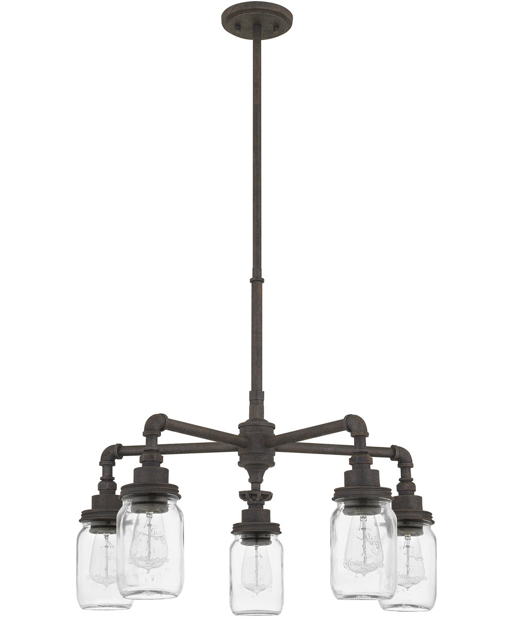 Squire 5-light Chandelier Rustic Black