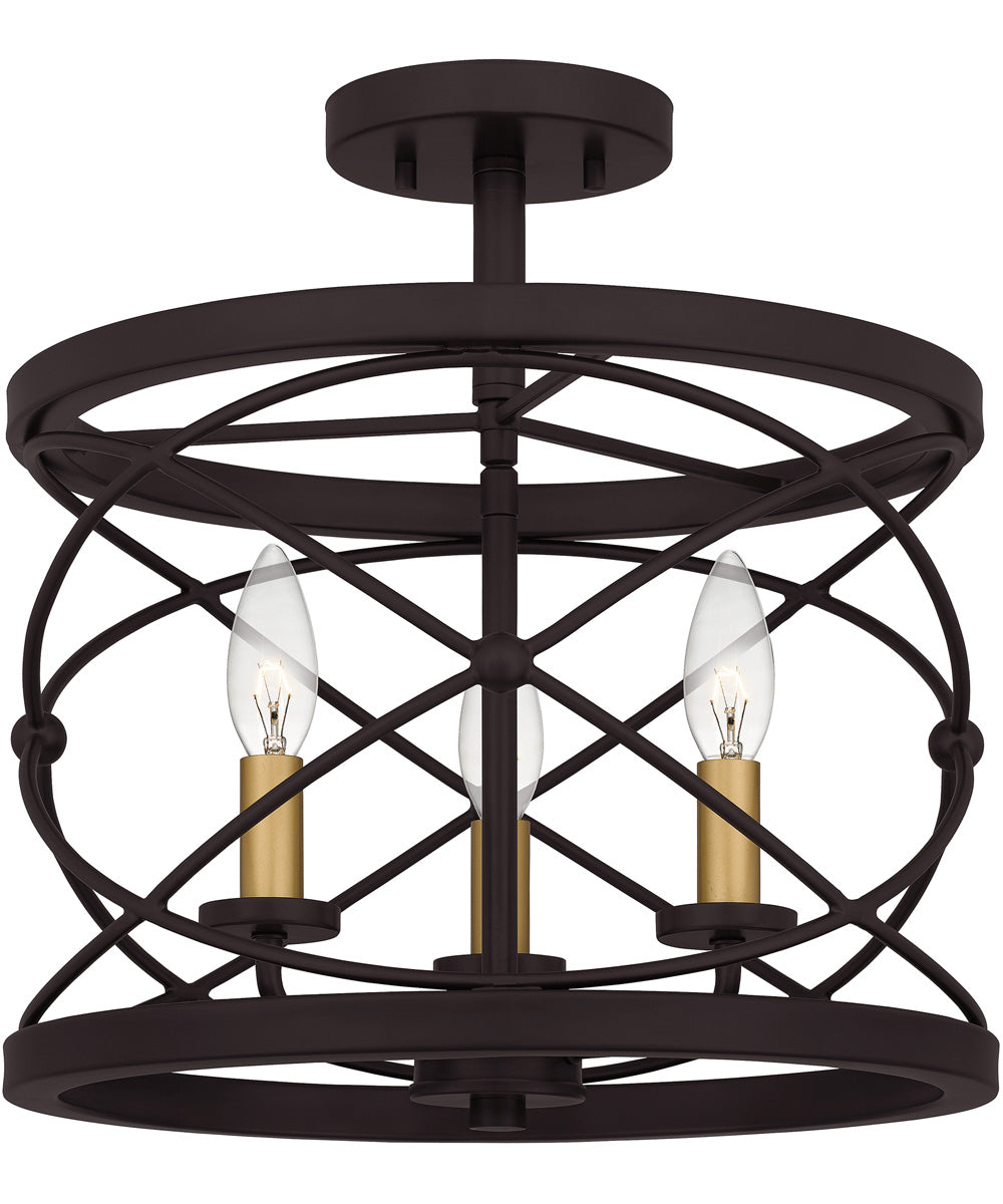 Potts 3-light Semi Flush Mount Palladian Bronze