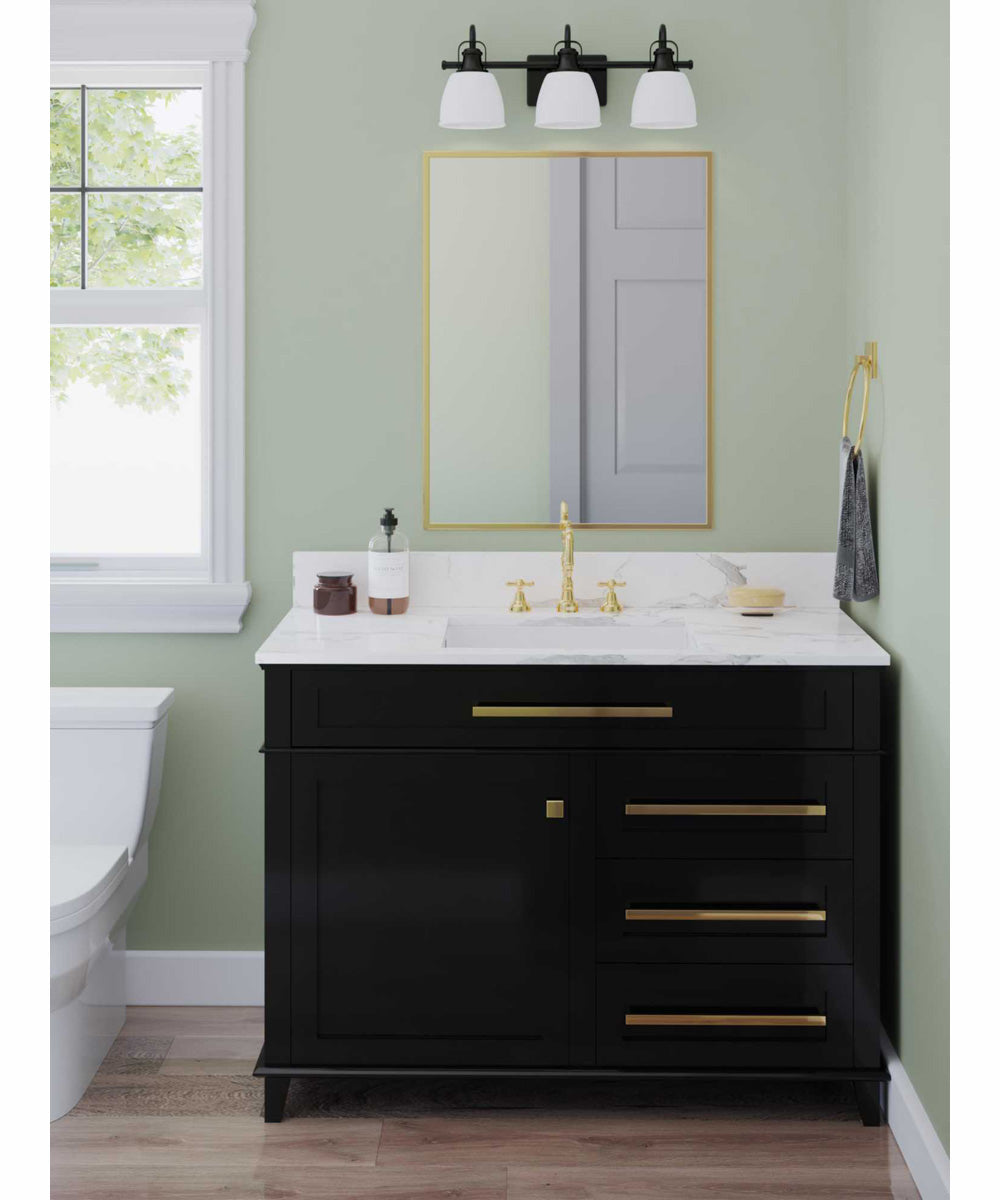 Preston 3-Light Coastal Bath Vanity Light Matte Black