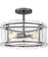 Fortress 3-light Semi Flush Mount Mottled Silver