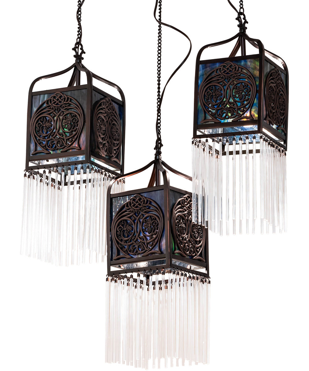 23" Long CeLightic Knot 3 Light Oblong Cascading Pendant