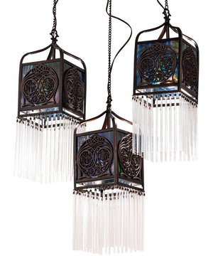 23" Long CeLightic Knot 3 Light Oblong Cascading Pendant