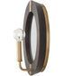 Finn 1-Light Sconce Black Stain and Matte Brass