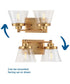 Hinton 2-Light Clear Seeded Glass Farmhouse Bath Vanity Light Vintage Brass