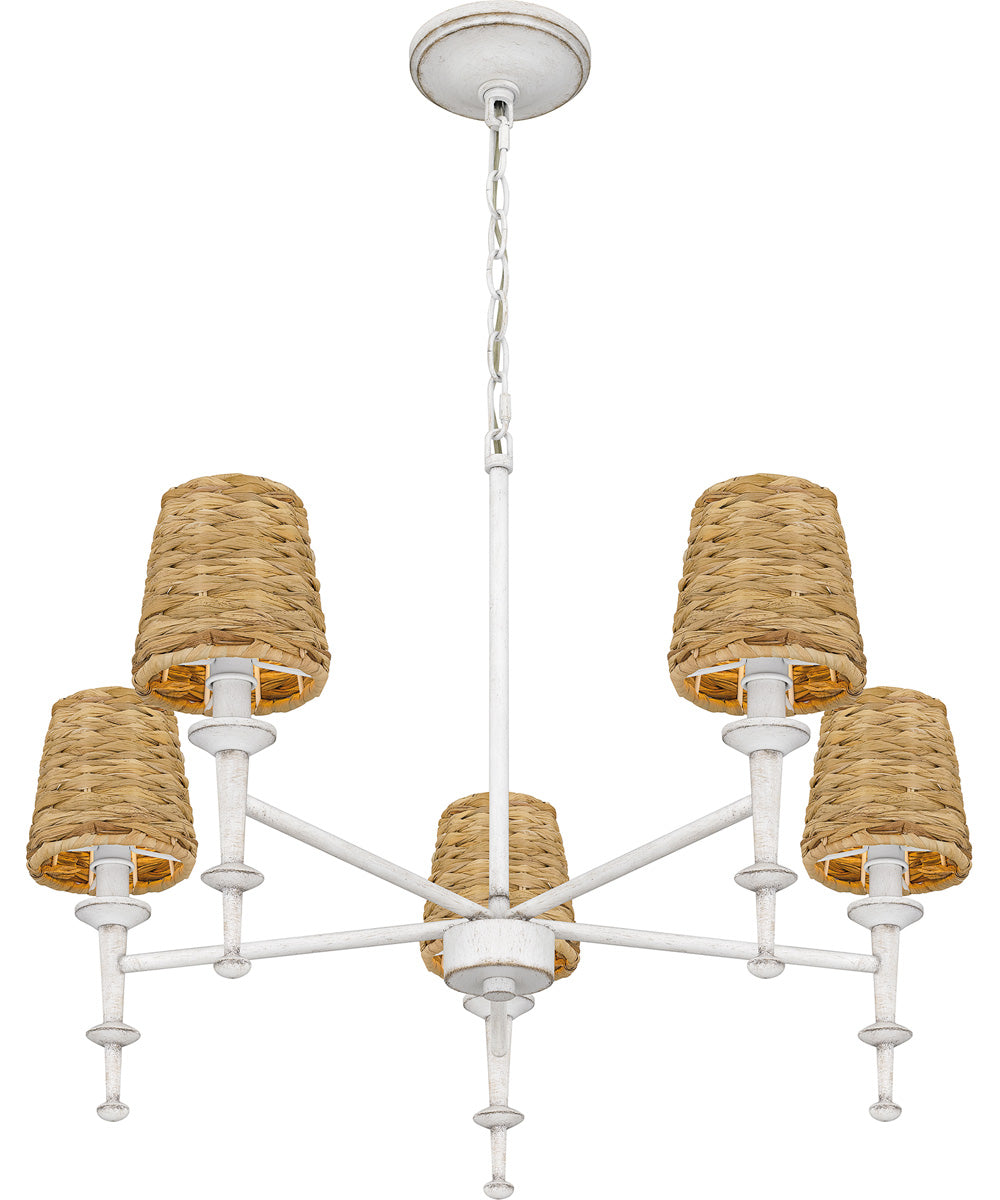 Flannery 5-light Chandelier Antique White