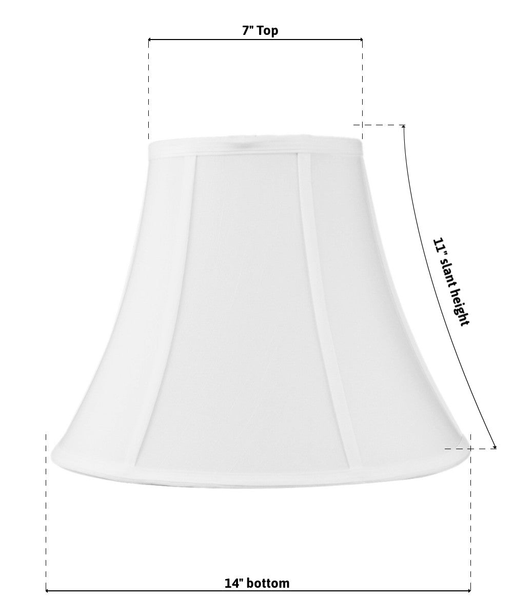 14"W x 11"H SLIP UNO FITTER White Bell Shantung Lampshade