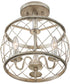 Dury Medium 3-light Semi Flush Mount Century Silver Leaf
