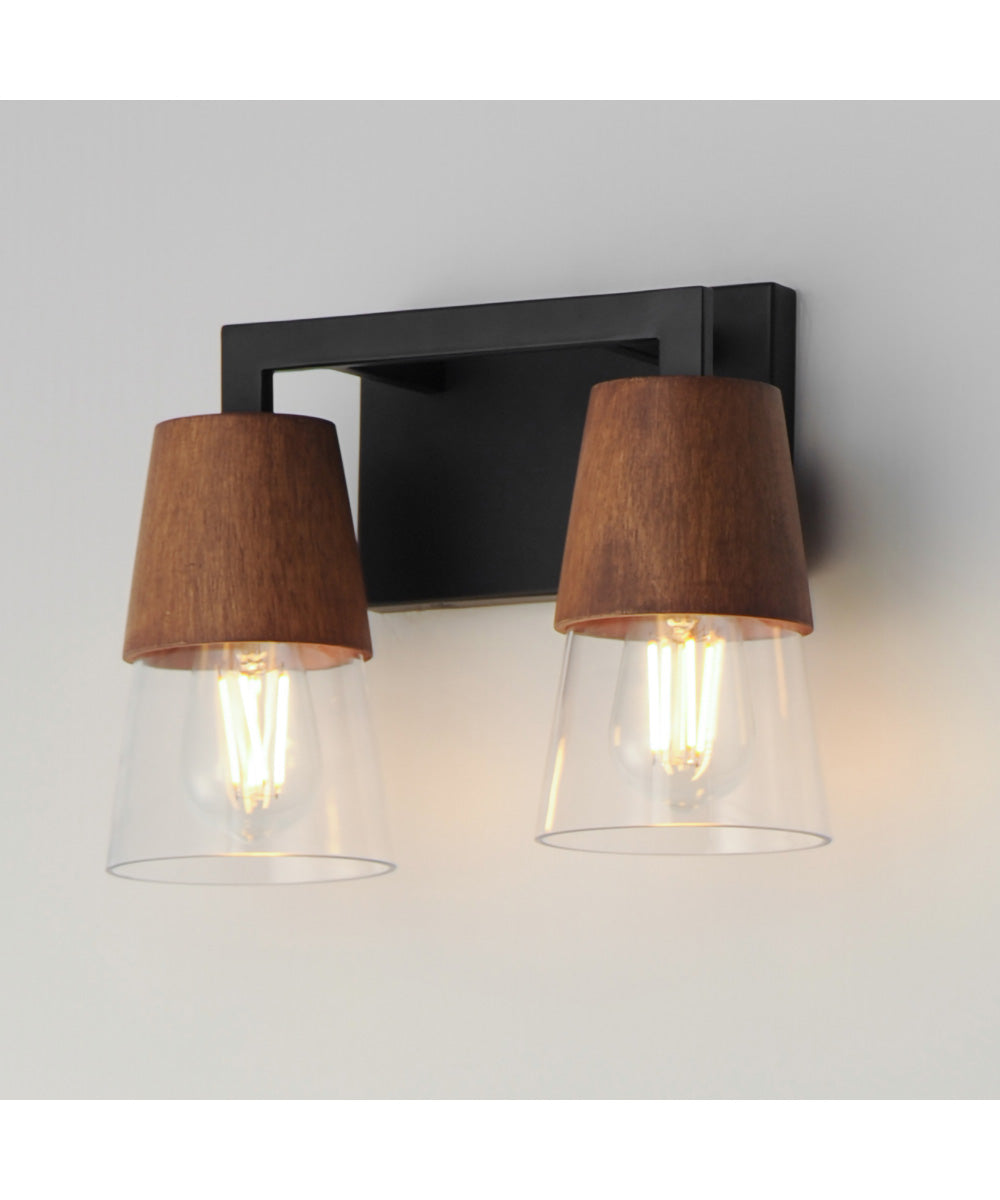 Carpenter 2-Light Bath Vanity Walnut / Black