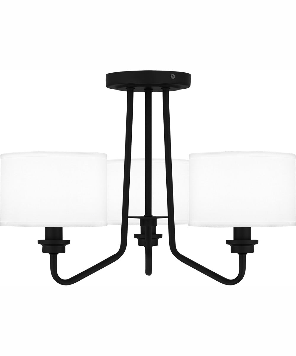 Quoizel Semi-Flush Mount Large 3-light Semi Flush Mount Matte Black