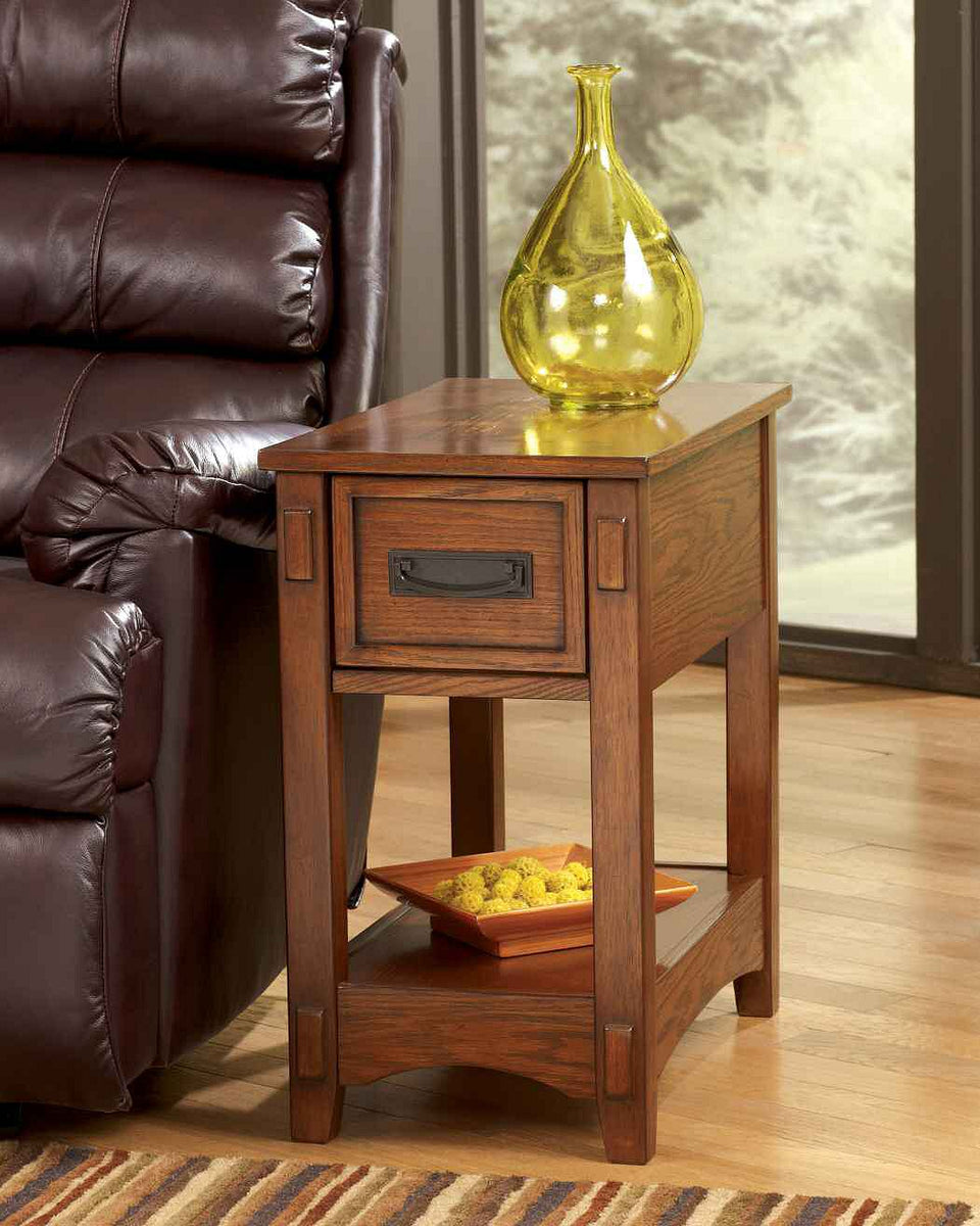 23"H Cross Island Chairside Table Brown