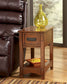 23"H Cross Island Chairside Table Brown