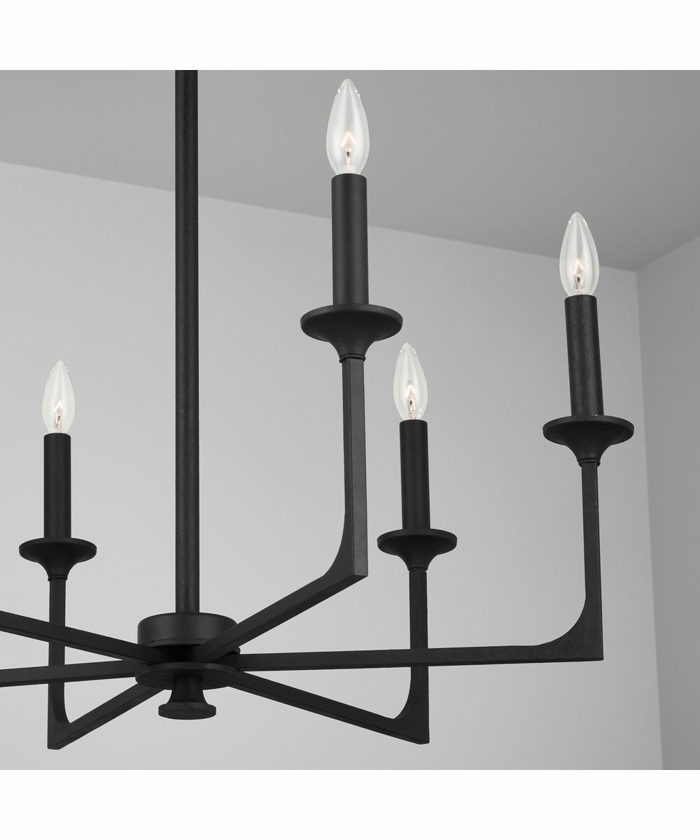 Clint 6-Light Chandelier Black Iron