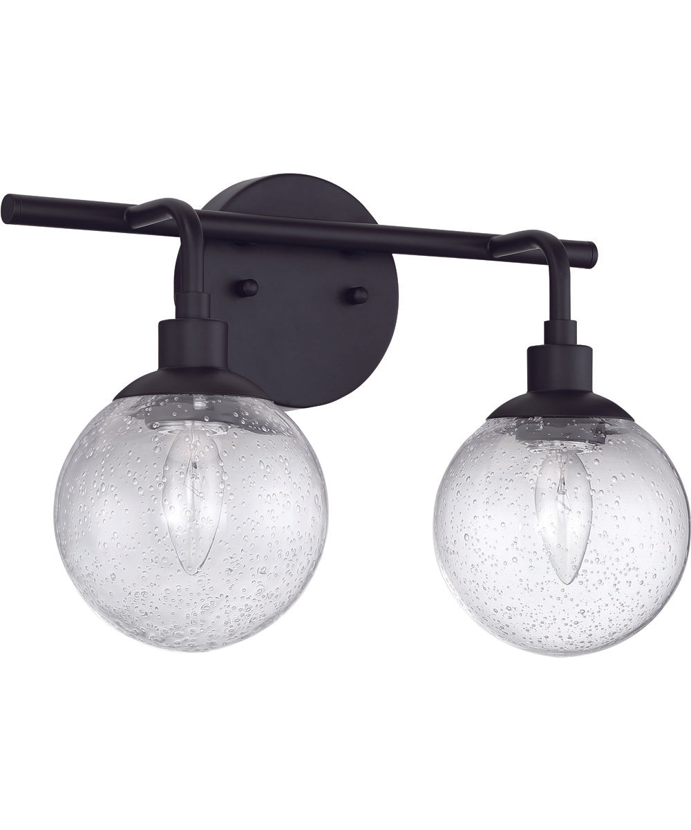 Que 2-Light Vanity Flat Black