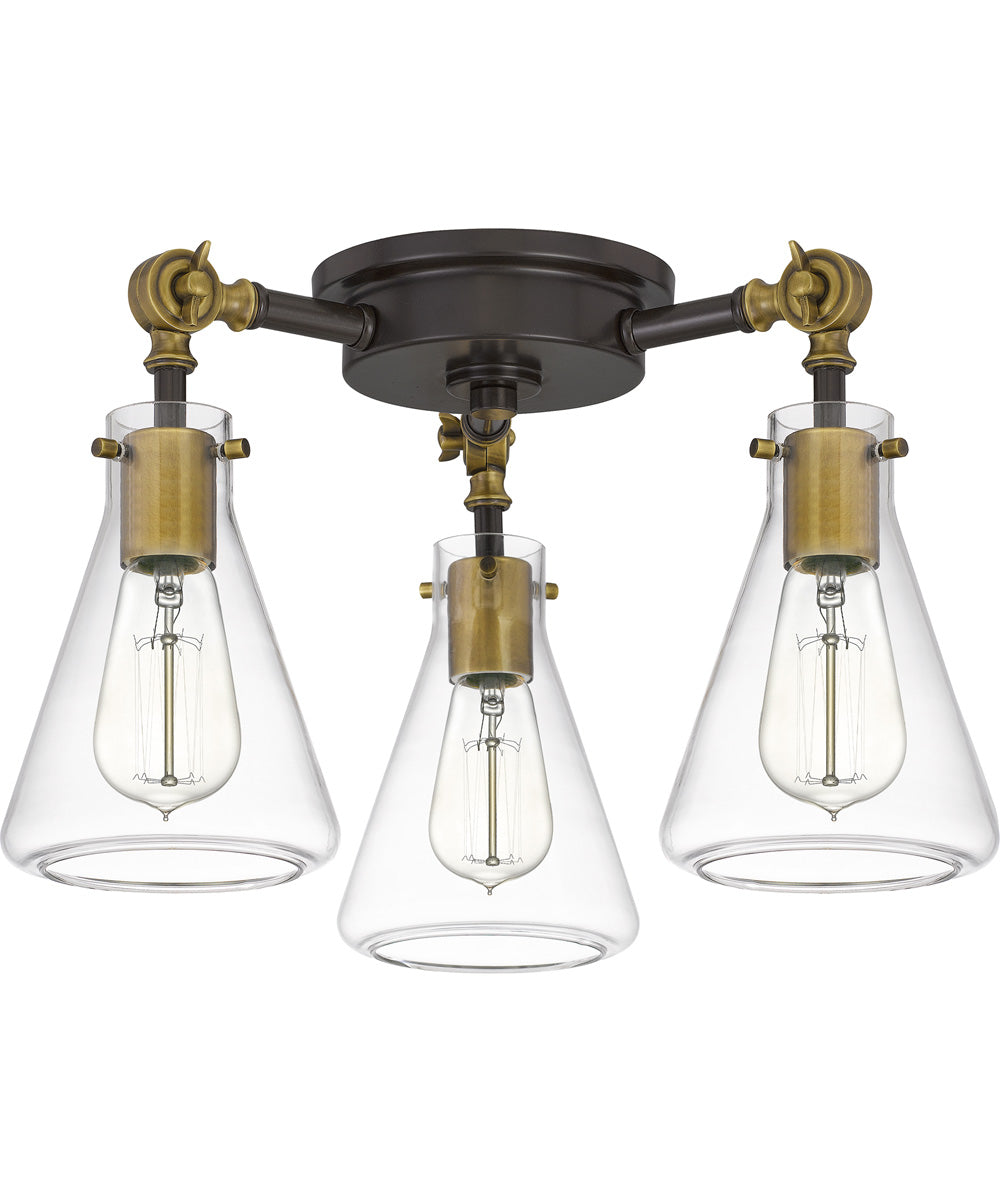 McCall 3-light Semi Flush Mount Western Bronze