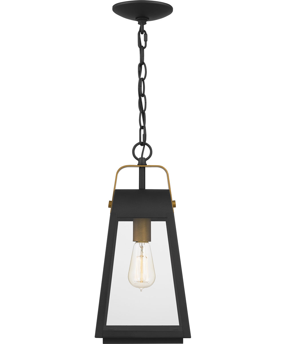 O'Leary Large 1-light Outdoor Pendant Light  Coastal Armour Steel Earth Black